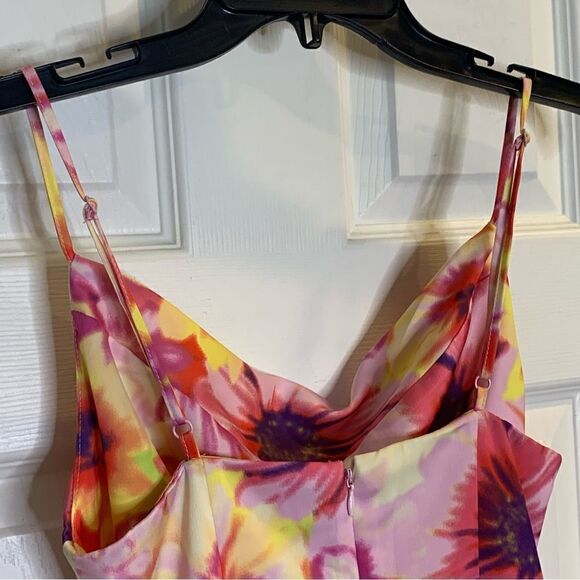 Urban Outfitters Mallory Cowl Neck Slip Dress Pink Combo Size XS - Picture 6 of 13